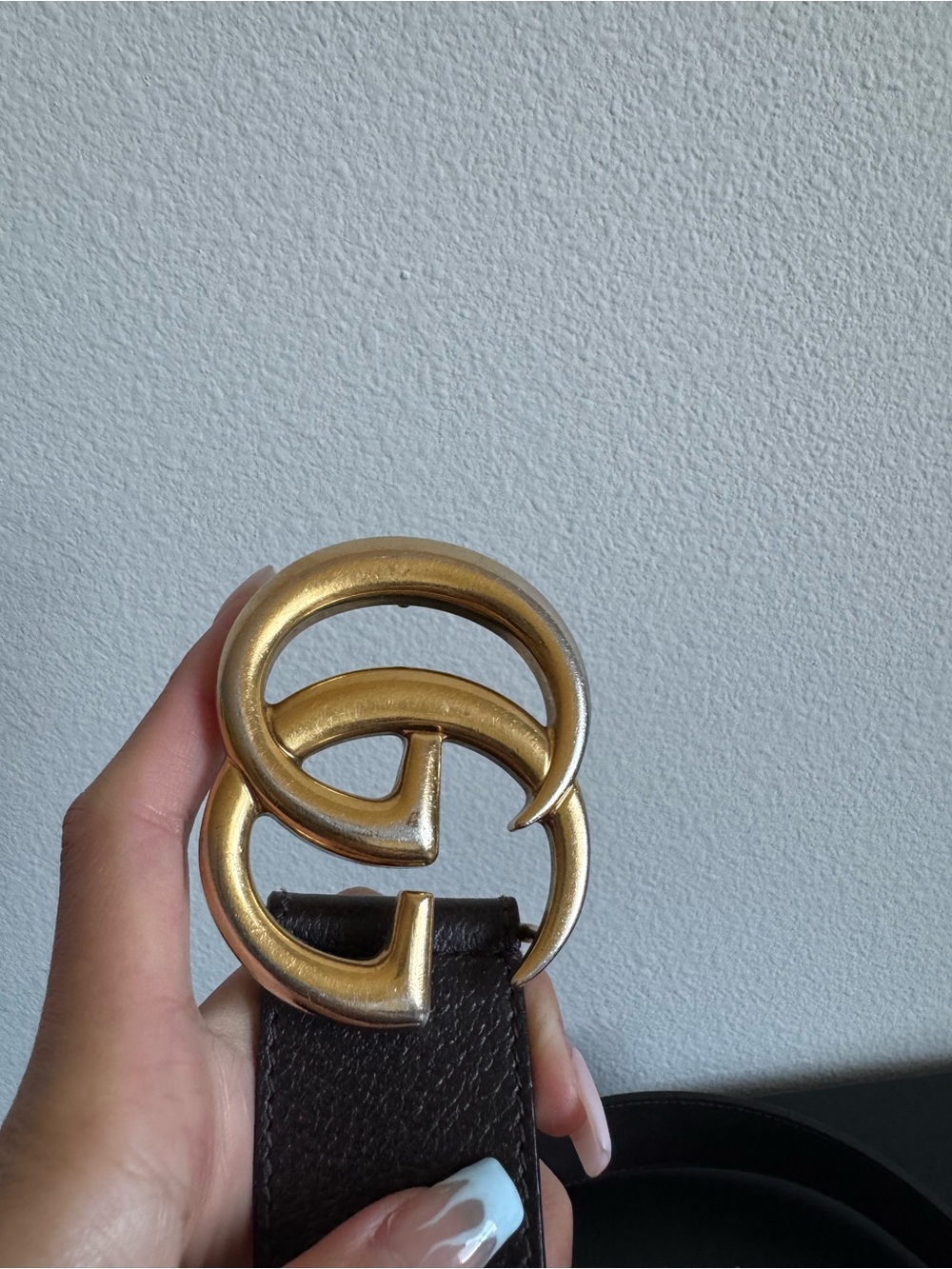 Gucci GG Marmont Dark Brown Leather Wide Belt with Gold Double G Buckle - Picture 5 of 5